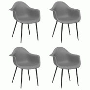 VidaXL Chaises à manger lot de 4 gris PP Modèle Vega Flex Plus - 338080