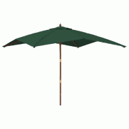 VidaXL Parasol de jardin avec mât en bois vert 300x300x273 cm Modèle Horizon Panorama - 363192