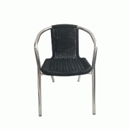 Lot de 6 fauteuils empilables - Noir - UDINE