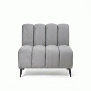 Banquette de restaurant professionnelle CHR Cocoon velours gris clair, 120 cm  France Mobilier CHR - gris 3760326528684