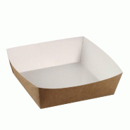 Barquette salade carton kraft (sans couvercle) 900ml 16x16cm - par 300