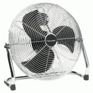 Brasseur d'air chromé Ø45cm - 100 Watts - 3 niveaux de puissance - Débit d'air 96.97m³/min