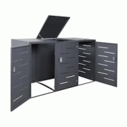 Décoshop26 - Abri de poubelles extérieur conteneurs à ordures avec couvercle jusqu'à 6 bacs 116x212x98 cm en acier anthracite 04_0005618 - 3000620 Décoshop26 - Abri de poubelles extérieur conteneurs à ordures avec couvercle jusqu'à 6 bacs 116x212x98 cm en acier anthracite 04_0005618 - 3000620