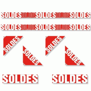 Kit affiches soldes Traditionnel avec angles de vitrines - pack 1 - Papier recyclable - Réf.14635, Réf.14638, Réf.14636