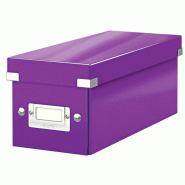 LEITZ Lot de 6 Boîte de rangement Click & Store Wow, format CD, coloris violet - violet 60410062