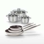Lot de 3 Poêles 24/28/32 cm et 3 Faitouts 14/16/20 cm Elo Bistro Line - gris 3176239986495