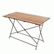 Mendler Table de jardin à bière HWC-J40, table pliante de jardin, qualité gastronomique, acacia certifié MVG 120x60cm ~ brun - marron Bois massif