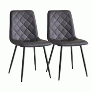 METRO PROFESSIONAL Chaise de restaurant rembourrée Jara (lot de 2), acier/simili cuir, noir - gris plastique 4894643241458 METRO PROFESSIONAL Chaise de restaurant rembourrée Jara (lot de 2), acier/simili cuir, noir - gris plastique 4894643241458
