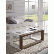 Table basse relevable blanc et noyer ou blanc et cendré contemporaine ananda