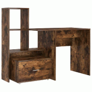 VidaXL Bureau Chêne fumé 131,5 x 50 x 106,5 cm Bois d'ingénierie Modèle Titan Pure - 3337269