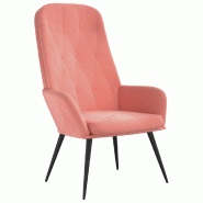 VidaXL Chaise de relaxation Rose Velours Modèle Vega Executive Signature - 8720286821428