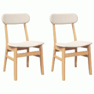 VidaXL Chaises à manger coussins 2 pcs bois massif caoutchouc Modèle Vega StudioDesk Classique - 4102437