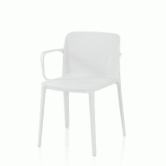 AQA Design Ensemble de 4 chaises en polypropylène pour usage intérieur / extérieur TIMMY blanc L.55 P.57 H.78 MP02905 - blanc plastique polypropyl�