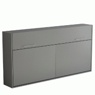 ARMOIRE LIT ESCAMOTABLE VERTIGO GRIS MAT COUCHAGE 90*200 CM