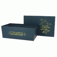 Boite carton rectangle empilable "Plaisir Gourmand" 33x21x12cm - par 20