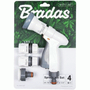 Bradas 4543 Kit d'arrosage avec douchette à douchette rapide Blanc - 5907544424543