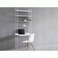 Bureau droit professionnel avec étagères String System - Designer suédois String - L80 x H200 cm Bureau droit professionnel avec étagères String System - Designer suédois String - L80 x H200 cm
