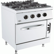 Cuisiniere a gaz professionnelle 4 bruleurs avec four à gaz 800x700 - P7178.0415