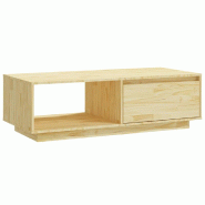 Décoshop26 - Table basse de salon avec rangement design rustique 110 x 50 x 33,5 cm bois de pin massif non traité DEC036981 - Bois massif 3000263031