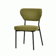 Duko - Chaise empilable en tissu vert