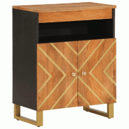 Helloshop26 - Armoire latérale rustique avec grand espace de rangement 60 x 33,5 x 75 cm en bois de manguier marron 02_0047179 - marron Bois manufact