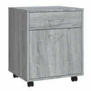 Helloshop26 - Armoire roulante pratique mobile 45 x 38 x 54 cm avec tiroir et compartiment en bois d'ingénierie gris 02_0048254 - gris Bois massif 30