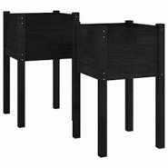 Helloshop26 - Jardinière bac lit surélevé plantes fleurs jardin terrasses d'extérieur lot de 2 40 x 40 x 70cm bois de pin massif 02_0038901 - 3000 Helloshop26 - Jardinière bac lit surélevé plantes fleurs jardin terrasses d'extérieur lot de 2 40 x 40 x 70cm bois de pin massif 02_0038901 - 3000
