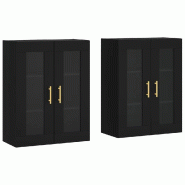 Helloshop26 - Lot de 2 armoires murales design pratique rangement 69,5 x 34 x 90 cm en bois d'ingénierie noir 02_0055422 - noir verre 3000238991962 Helloshop26 - Lot de 2 armoires murales design pratique rangement 69,5 x 34 x 90 cm en bois d'ingénierie noir 02_0055422 - noir verre 3000238991962