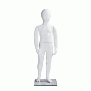 Mannequin Enfant 2 Ans Blanc Laqué - Finition Premium, Fibre de Verre, Socle en Verre