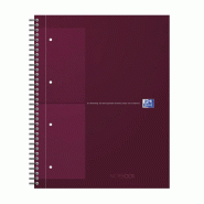 Oxford Lot de 5 Cahier Notebook 30th rel. Intégrale A4+ 160p./80 feuilles 80g/m², quadrillé 5x5, couv. Rouge - 3020120242682