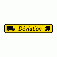 Panneau KD43 - Présignalisation courante de déviation oblique droite