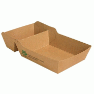 Papstar 80 barquettes de frites, carton pure 2 compartiments 3,8 cm x 8,5 cm x 15,5 cm brun 100% Fair très grand - marron multi-matériau 87257