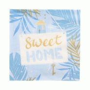 Papstar Serviettes 360, 3-couches pliage 1/4 33 cm x 33 cm bleu Sweet Home - bleu papier 89311