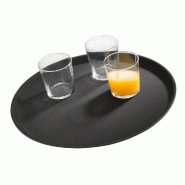 Plateau limonadier rond Ø 40.5cm antidérapant noir fibre de verre - par 1