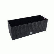 Prosperplast - Jardinière rectangulaire 17 litres avec arrosage automatique, noire, 52x20x19 cm - noir plastique ZA695