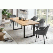 SalesFever Chaise de salle à manger|Revêtement tissu aspect velours|cadre en métal réglable en hauteur|Matelassage diamant|L61xP60xH85cm|gris–no SalesFever Chaise de salle à manger|Revêtement tissu aspect velours|cadre en métal réglable en hauteur|Matelassage diamant|L61xP60xH85cm|gris–no