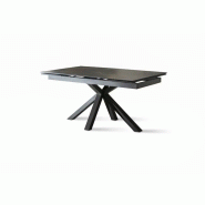 SOLOLED Table Extensible De 160Cm À 240Cm Plateau Moderne En Céramique Sur Verre Trempé Portoro - jaune 8051361822031