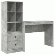 VidaXL Bureau avec tiroir 2 pcs Gris béton Modèle Titan Stella Pro - 3337332