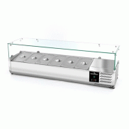 Vitrine à ingrédients réfrigérée 1400x395mm (6x GN1/3) PREMIUM - GOLDINOX - gris inox 3701770829484