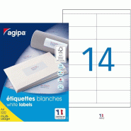 1400 étiquettes blanches multi-usage, format 105 x 40 mm (100 feuilles A4 / cdt) - 3270241190175