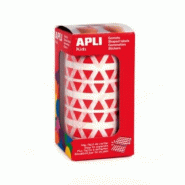 Apli 6136 gommettes triangulaires, 10,5x10,5x10,5 mm, en rouleau, coloris rouge - 8410782048657