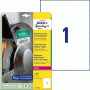 Avery Zweckform 10 étiquettes ultra-résistantes Laser blanches, format 210 x 297 mm (10 feuilles / cdt) - blanc L7917-10 Avery Zweckform 10 étiquettes ultra-résistantes Laser blanches, format 210 x 297 mm (10 feuilles / cdt) - blanc L7917-10