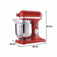 Batteur mélangeur 7 litres rouge - Réf: 7500R - Structure en acier peint - Bol inox - 3 accessoires fournis Batteur mélangeur 7 litres rouge - Réf: 7500R - Structure en acier peint - Bol inox - 3 accessoires fournis