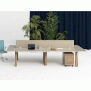 Bureau bench 4 personnes Fabrika avec large plateau et pied revêtu chêne vieilli Bureau bench 4 personnes Fabrika avec large plateau et pied revêtu chêne vieilli