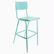 Chaise Haute de Bar Style Vintage - BLEU Chaise Haute de Bar Style Vintage - BLEU