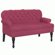 Décoshop26 - Banquette banc avec dossier capitonné et accoudoirs 119,5 x 64,5 x 75 cm en velours rouge bordeaux DEC024641 - 3000254818069 Décoshop26 - Banquette banc avec dossier capitonné et accoudoirs 119,5 x 64,5 x 75 cm en velours rouge bordeaux DEC024641 - 3000254818069