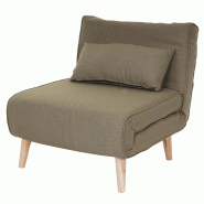 Décoshop26 - Fauteuil de couchage canapé-lit chaise fonctionnelle relaxation dimension 185x75 cm en tissu vert 04_0006257 - 3000261672616