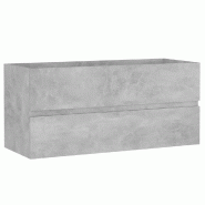 Helloshop26 - Armoire d'évier moderne design épuré salle de bain 100 x 38,5 x 45 cm en bois d'ingénierie gris béton 02_0047826 - gris Bois massif