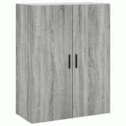 Helloshop26 - Armoire murale design moderne rangement 69,5 x 34 x 90 cm en bois d'ingénierie gris 02_0048594 - gris Bois massif 3000235365315
