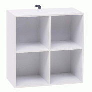Helloshop26 - Bibliothèque 4 cubes bureau 60 x 30 x 60 cm en bois blanc 19_0000590 - 3000244388985